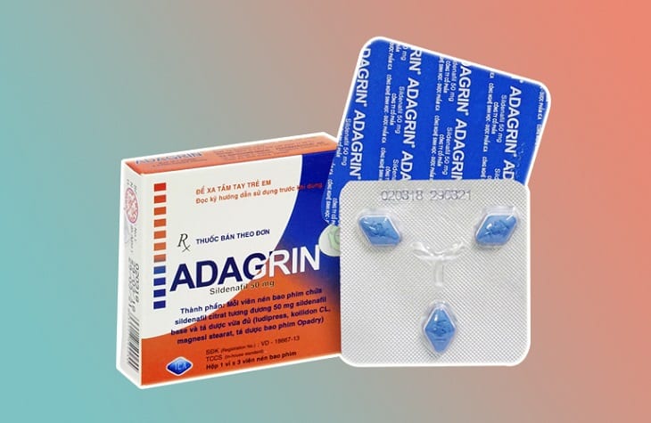 Thuốc Adagrin 50mg đẩy nhanh tốc độ bơm máu và giữ máu lại ở dương vật