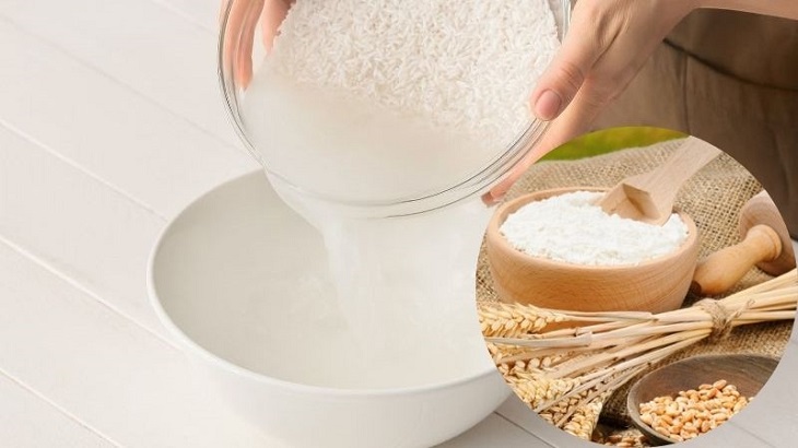 Làm trắng da bằng nước vo gạo và bột mì an toàn