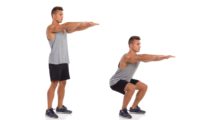 Thực hiện squat thường xuyên giúp tăng cường lưu thông máu đến vùng chậu