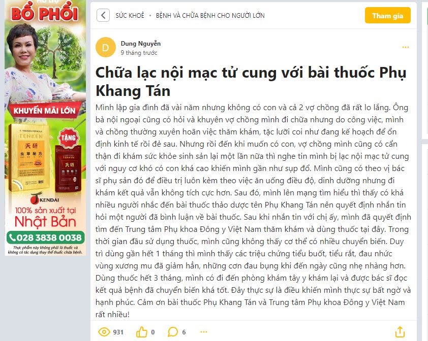 Chị Dung Nguyễn chia sẻ trên diễn đàn Webtretho